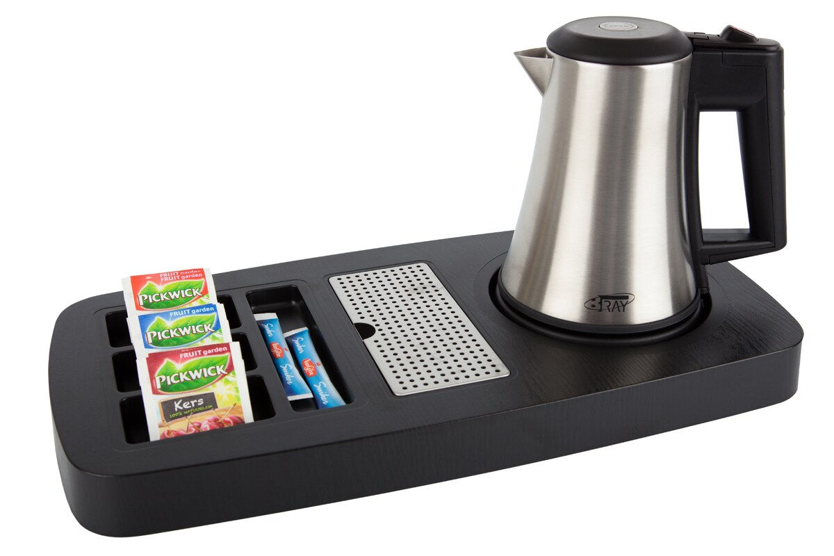 Willkommenstablett SENSE Schwarz mit Wasserkocher STAR 0,5 L Edelstahl Image