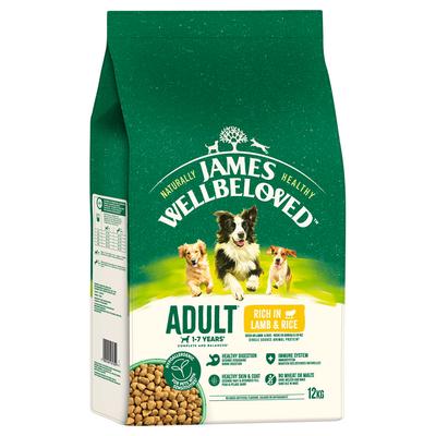 12kg James Wellbeloved Adult Dog Hypoallergenic Lamm & Reis Hundefutter trocken