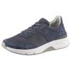 Keilsneaker GABOR ROLLINGSOFT, Damen, Gr. 37, blau (jeansblau), Textil, Veloursleder, unifarben, sportlich, Schuhe, Freizeitschuh, Halbschuh, Schnürschuh, Logoschriftzug an der Ferse
