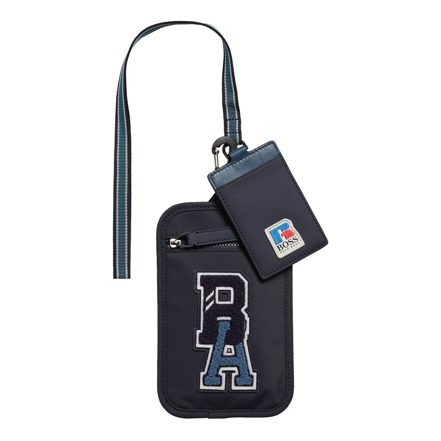Boss x Russell Athletic Mens Accessories Neck Pouch in Navy - Dark Navy Recycled Material - One Size