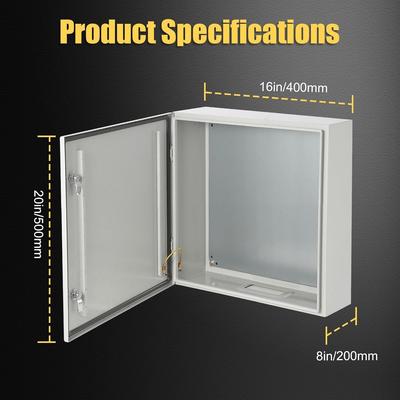 Outdoor/Indoor Steel Electrical Junction Box with Mounting Plate