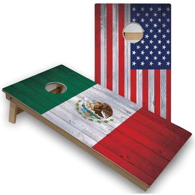Mexico & USA Flag Cornhole Board Set