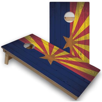 Arizona Flag Cornhole Boards with Case & Lights