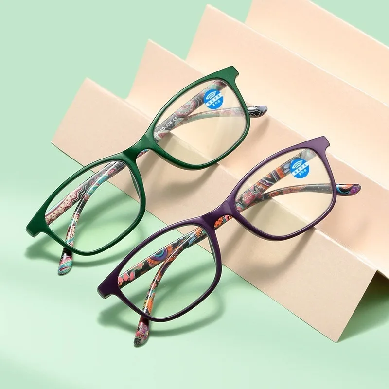 5PCS Lesebrille Mode Brillen Anti Blau Licht Presbyopie Brille mit Grade +100 +150 +200 +250 +300 +350 +400 Image