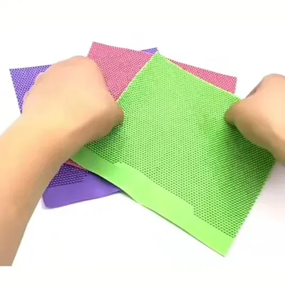 Dawei Pimples Kingdom 388D-1 Farbiger Tischtennis-Gummi, lange Pips, grün, rosa, lila, ITTF-zugelassener Gummi, OX, bunt Image