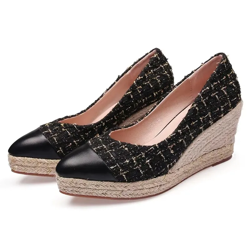 Neue Mode High Heels Frauen Party Schuhe Elegante Damen Keile Schuhe Marke Frauen Pumpt Keil Ferse 7cm Großen Größe 42 YX3584