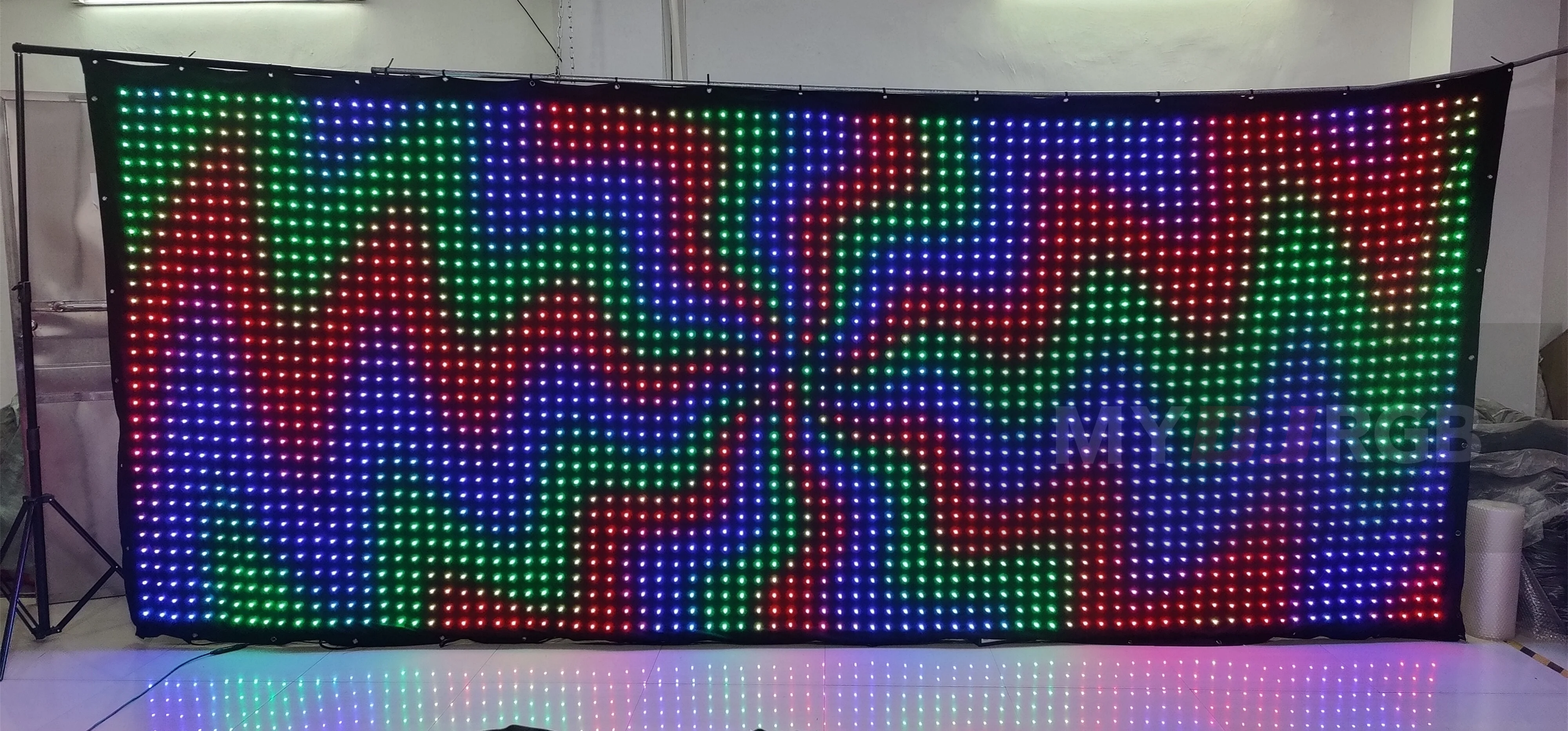 P6 2M * 5M Bühne DJ Hintergrund Effekt Vorhang Led-anzeige Video Wand Bildschirm Vision Vorhang LED video Tuch PC/DMX Steuerung Image