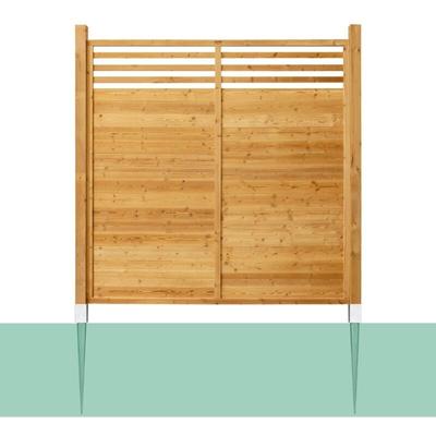 HOME DELUXE - Holz Sichtschutzzaun SOMA - 180 x 180 cm Größe: 1x Pfosten Holzzaun Gartenzaun Image