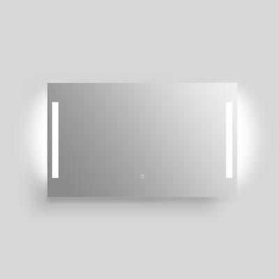 LED-Lichtspiegel WELLTIME "Plaza", silber (siber matt), B:100cm H:60cm T:2,4cm, Aluminium, glasspiegel, Spiegel, mit Lichtfarbenwechsler und Dimmschalter, in verschiedenen Größen Image