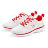 Sneaker LASCANA, Damen, Gr. 35, rot (weiß, rot), Obermaterial: 60% Textilmaterial, 40% Lederimitat. Futter: 100% Textilmaterial. Decksohle: 100% Textilmaterial. Laufsohle: 100% Synthetik, unifarben, kontrastfarbene Details, casual, Schuhe,...