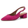 Slingpumps TAMARIS, Damen, Gr. 39, pink (fuchsia), Veloursleder, elegant, Schuhe, Blockabsatz, Abendschuh, Sommerschuh mit verstellbarem Riemchen