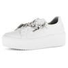 Plateausneaker GABOR, Damen, Gr. 41, weiß, Kalbsleder, unifarben, modisch, Schuhe, Freizeitschuh, Halbschuh, Schnürschu mit Best Fitting-Ausstattung