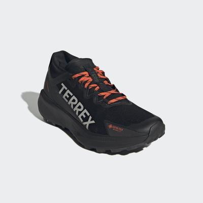 Trailrunningschuh ADIDAS TERREX "TERREX AGRAVIC GTX TRAILRUNNING", Gr. 44, core schwarz, grau two, semi impact orange, T