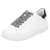 Plateausneaker RIEKER SPORT, Damen, Gr. 40, schwarz-weiß (weiß, schwarz), Leder, sportlich, Schuhe, Freizeitsneaker, Schnürschuh, Halbschuh im Sport-Style