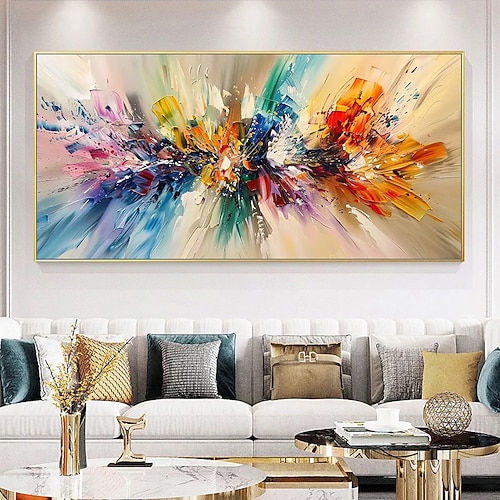 Mintura handgefertigte abstrakte Ölgemälde auf Leinwand, Wandkunst, Dekoration, modernes Bild für die Inneneinrichtung, gerolltes, rahmenloses, ungedehntes Gemälde Image