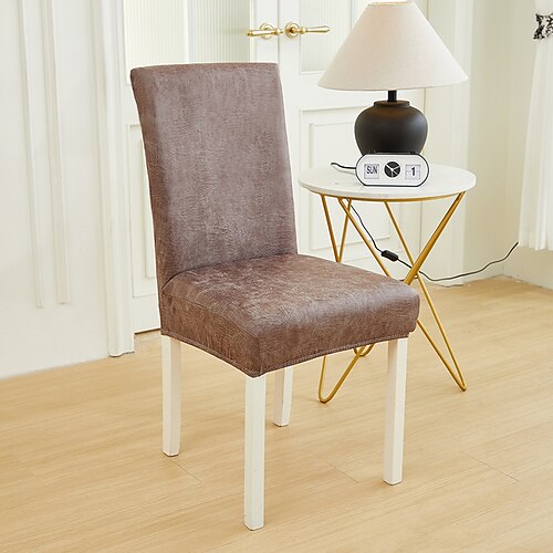 Stuhlbezug aus einfarbigem Pu-Leder, wasserdicht, für Esszimmerstühle, Sitzbezüge für Hotels, Bankette, Hochzeiten, Stuhlschutz Image