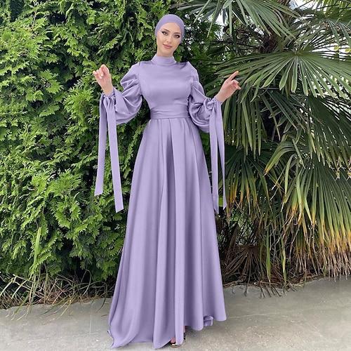 Damen Kleid Abaya Maxikleider Dubai Islamisch Arabisch Muslim Ramadan Erwachsene Kleid