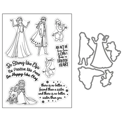 Disney Frozen Clear Stamps And Dies Set Anna Elsa Olaf Stamp for DIY Scrapbooking Decorative Paper