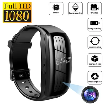 8-256GB Video Mini Camera Watch Audio Voice Recorder Bracelet USB Flash Driver Dictaphone Noise