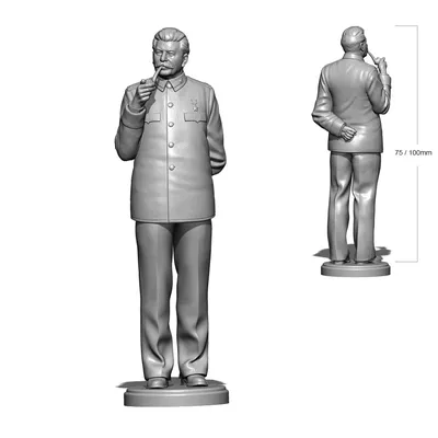 1/24 75mm 1/18 100mm Resin Model Stalin 3D Printing Figure Unpaint No Color RW-080