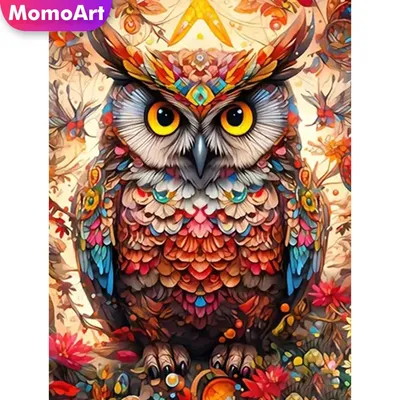 MomoArt 5D DIY Diamond Mosaic Owl Picture Rhinestones Embroidery Animal Cross Stitch Kits Painting