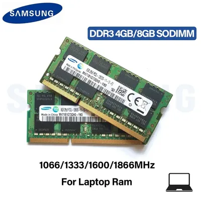 Samsung Ram Memory 4GB 8GB DDR3 DDR3L 1066MHz 1333MHz 1600MHz 1866MHz PC3L 204 PIN SODIMM for Laptop