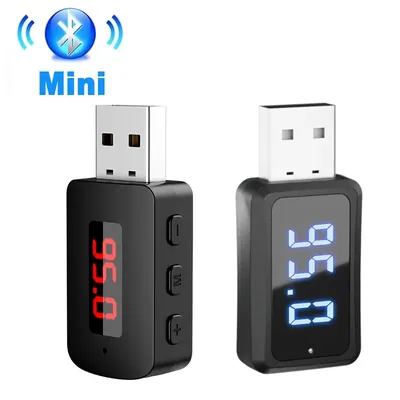 Bluetooth 5.4 Wireless Audio Adapter FM Transmitter Receiver Handsfree Call Car Kit Mini USB