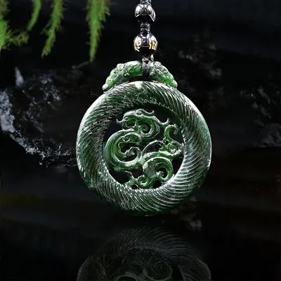 Jade Phoenix Pendant Necklace Charm Natural Chinese Amulet Fashion Black Green Gifts Jewellery