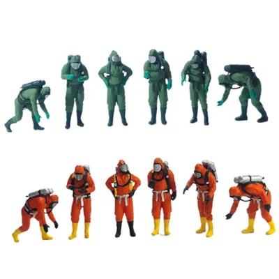 6x 1:64 People Figures Fireman People Figures for Diorama DIY Scene Ornament