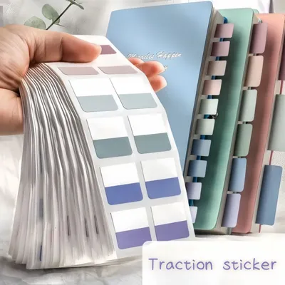 Light Colors Sticky Index Sticker Tabs, 3 Sizes 6 Colors Writable Reusable File Flag Labels for