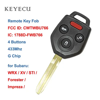 Keyecu CWTWBU766 G Chip Remote Car Key Fob 4 Buttons 433MHZ for Subaru XV Crosstrek STI WRX Impreza