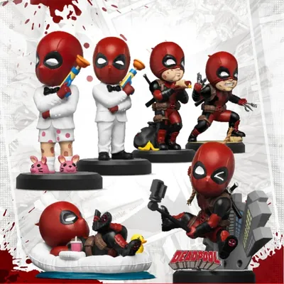 Marvel Deadpool Anime Figure Model Periphery Creative Blind Box Cute Collection Desktop Ornament