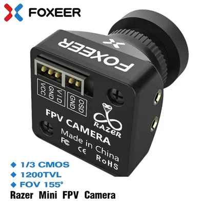 FOXEER Razer Mini FPV Camera 1/3 CMOS HD 5MP 2.1mm M12 Lens 1200TVL NTSC/PAL Switchable FOV155 for