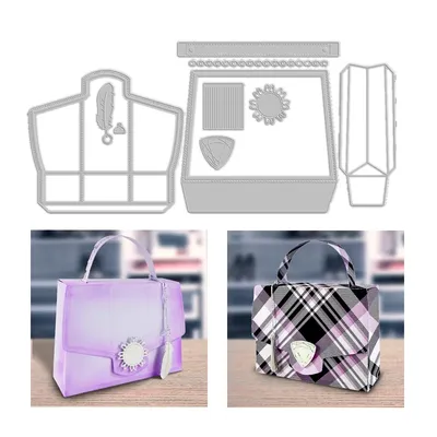 2022 Christmas Metal Cutting Dies Handbag Girl Bag Gift Box Scrapbooking Accessories Die Cut Embossing Frame Card Craft Die Set