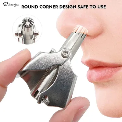 Hot Nose Trimmer for Men Stainless Steel Manual Trimmer for Nose Vibrissa Razor Shaver Washable