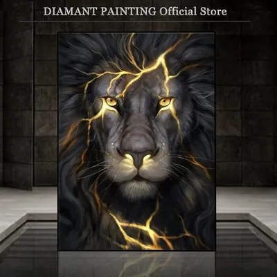 5D Full Square / Round Dill Diamond Embroidery Mosaic Lion Cross Stitch 3D DIY Diamond Painting