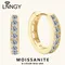 Lnngy Certified 925 Sterling Silver Huggie Earring 0.96CTW Moissanite Hoop Earrings For Women Girl