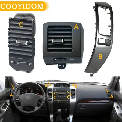 Car Air Conditioner Outlet A/C Air Conditioning Vents Plate Frame Panel For Toyota Land Cruiser