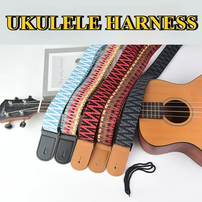 Ukulele Harness Major Children Manual Adjustable 75-117cm Thickening Diagonal Cross Strap Embroidery