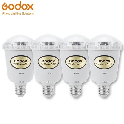 Godox A45S 4PICS/lot 5600K Electronic Flashing Lights Photo Studio Strobe Light AC Slave Flash Bulb