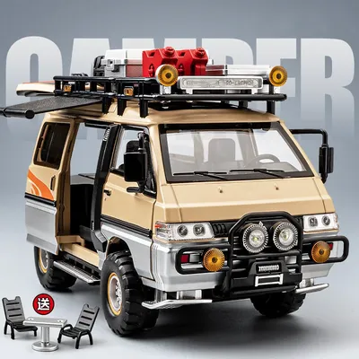 1:24 Mitsubishi Delica Off Road VAN RV Alloy Model Car Toy Diecasts Metal Casting Sound and Light