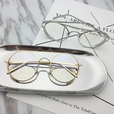 Anime Character Zeke Jaeger Golden Retro Cosplay Props Glasses Classic Round Steampunk Metal