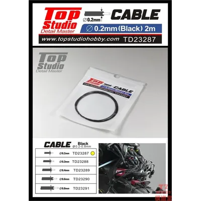 Top Studio 0.2-0.8mm Core Wire Black TD23287-TD23291 Modifying and Assembling Model Accessories