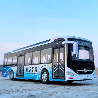 Large Size Alloy New Energy Electric Tourist Traffic Bus Model Diecasts Metal Passenger Car Bus