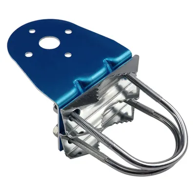 Antenna Pole Mount Bracket with Double U-Bolts Clamp V Jaw Bracket for Outside Home Antenna Pole