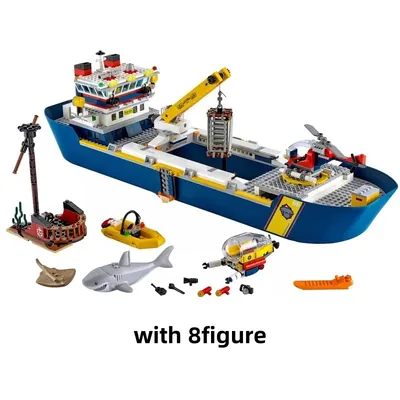 745PCS City Cruise Sea Exploration Ship Building Block Science And Technology Boat Model MOC Brick