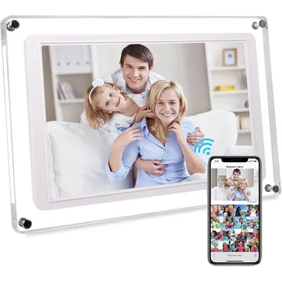 Frameo 10.1 Inch WiFi Acrylic Digital Picture Frame Live Photo Video Frame, 32GB Memory, 1280x800