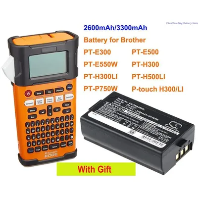 OrangeYu 2600mAh/3300mAh Battery BA-E001 for Brother PT-E300, PT-E500, PT-E550W, PT-H300,