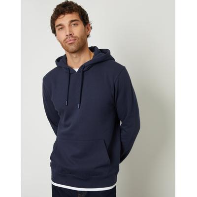 Threadbare Men's Navy Mock T-Shirt Pullover Hoodie