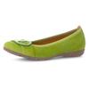 Ballerina GABOR, Damen, Gr. 38,5, grün (apfelgrün), Ziegenveloursleder, unifarben, modisch, Schuhe, flache Schuhe, Slipper mit Hovercraft Luftkammern-Laufsohle